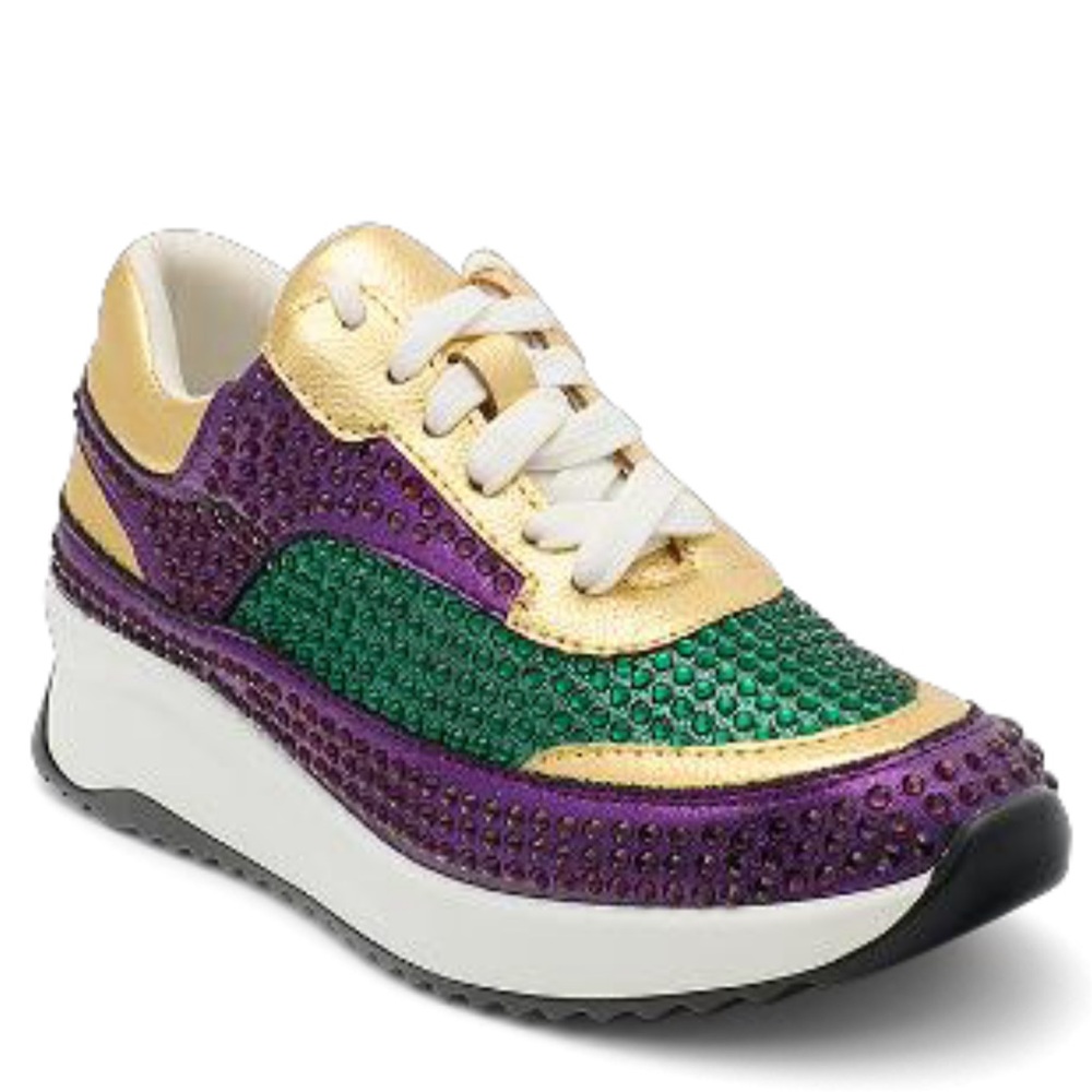 Mardi Gras Women's Gold, Green, and Purple Sneaker (Rhinestones)